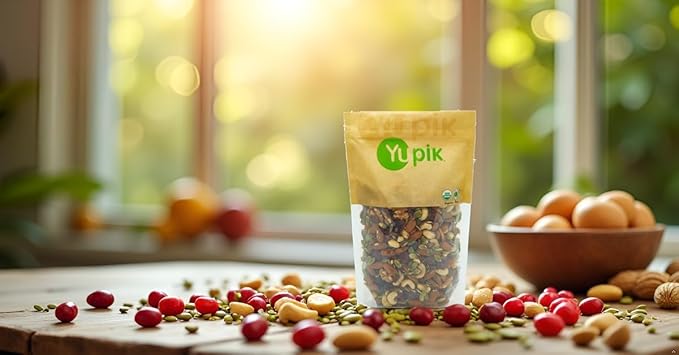 Yupik Organic Protein Boost Trail Mix, 2.2lb, An organic mix of cashews, almonds, pumpkin seeds, walnut, cranberries (Pack of 6)