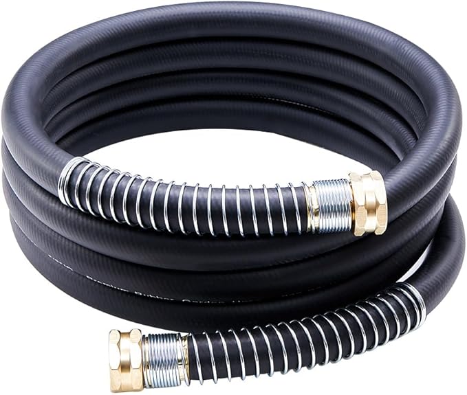 Leader Garden Hose 10ft x 5/8", Heavy Duty Short Water Hose, Female to Female Fittings, Five Layered Braiding for Durability, 1000PSI Burst, 200PSI Working (Black)