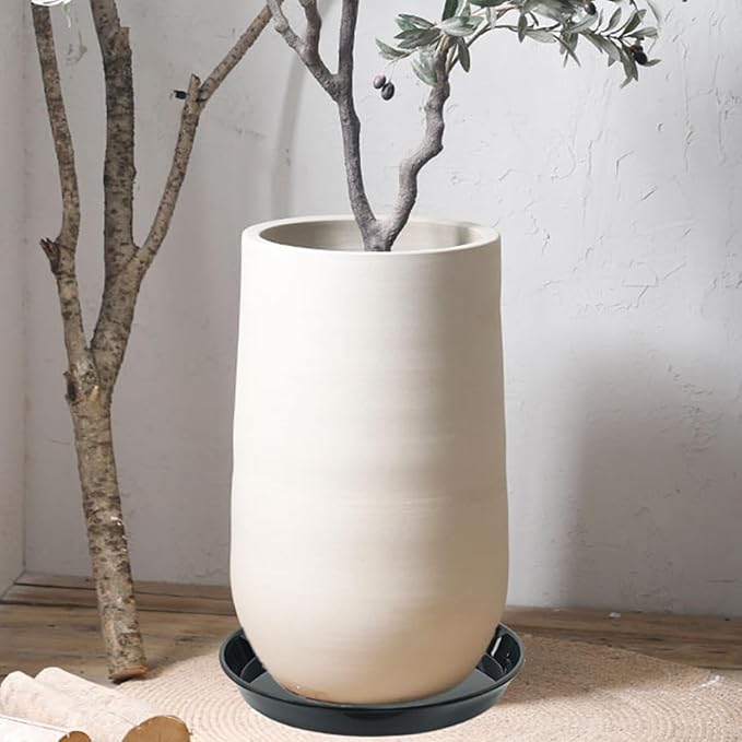 6 8 10 inch Plant Saucer, Heavy Sturdy Plastic Planter Trays Pot Tray for Indoor Outdoor, Plant Water Plate Drip Trays for Pots, (12 Pcs, Black)