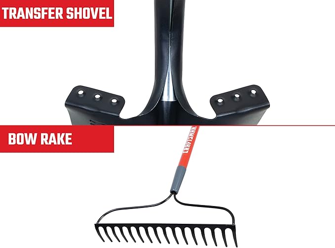 CRAFTSMAN 2-Piece Garden Tool Set with Transfer Shovel and Bow Rake, Fiberglass Handles, Cushion Grips for Landscaping, Gardening & Yardwork
