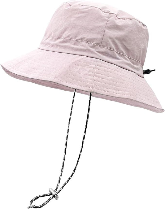 woogwin Waterproof Bucket Rain Hat with Chin Strap Quick Dry Packable Boonie Sun Hat Safari Hat UV Protection