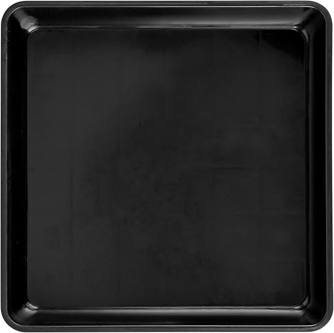 JOIKIT 15 PCS 10 x 10 Inch Square Plant Saucer, Plastic Plant Saucer Drip Tray, Square Flower Pot Tray for Indoors and Outdoor Plant Pots, 1.38 Inch Deep, Black