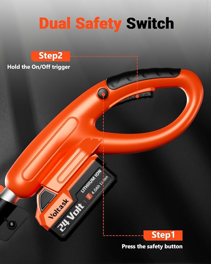 VOLTASK Cordless Snow Shovel Brushless, 24V 13 Inch Cordless Snow Blower, Electric Snow Shovel with Directional Plate & Adjustable Front Handle (4-Ah Battery & Quick Charger Included)