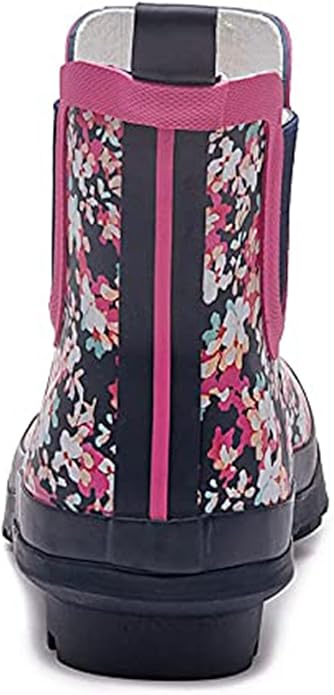 SWIFTFROG Rain Boots for Women - Waterproof Ankle Garden Shoes Anti-Slipping Floral Printed Rainboots for Ladies Stylish Light Ankle Rain Shoes, Women's Rain Footwear