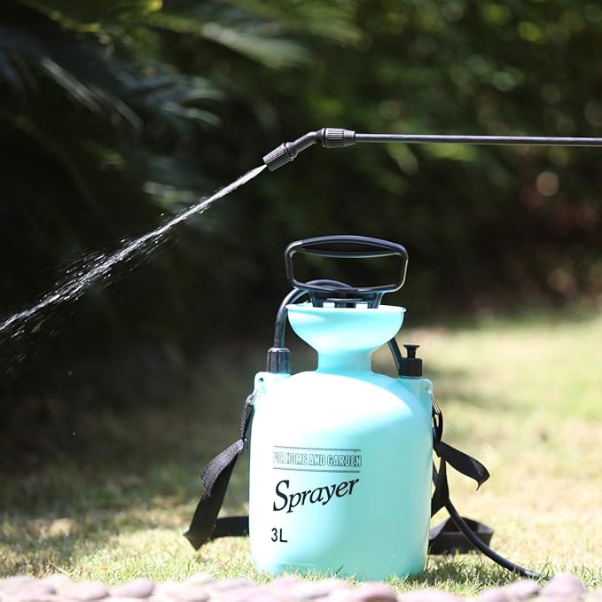 CLICIC Lawn and Garden Portable Sprayer 0.8 Gallon / 3 L - Pump Pressure Sprayer Includes Shoulder Strap.