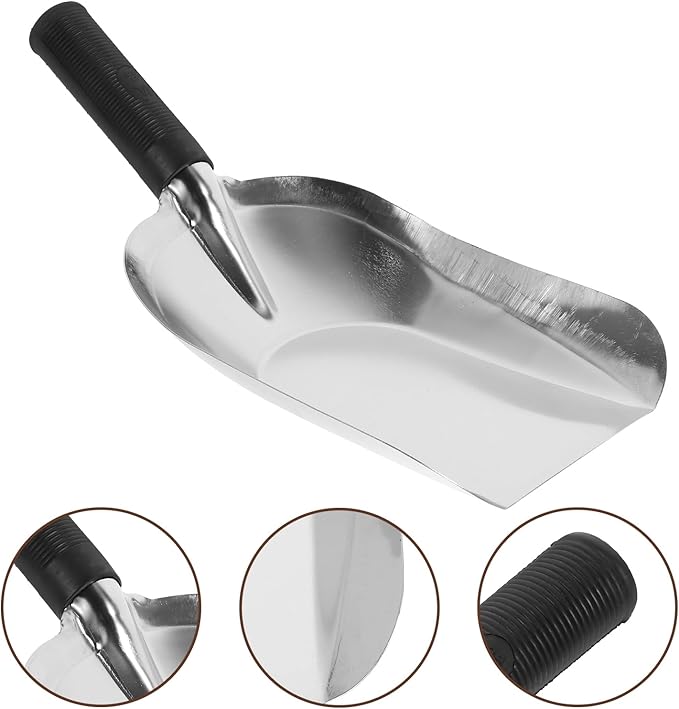 Kisangel Stainless Steel Square Shovel Small Gardening Hand Shovel Garden Hand Trowel Gardening Tools Digging Rural Small 201 Stainless Steel