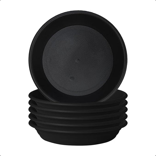 7.5 inch (5.9" at Base) Plastic Plant Saucer Drip Trays Pack of 6, Plant Trays for Indoors, Durable Sturdy Strong Planter Flower Pot Saucers for Outdoor