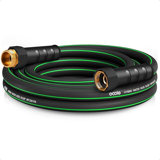 Heavy Duty Garden Hose 10ft, NON-EXPANDABLE Flexible Water Hose, Kink Resistant Lightweight Hybrid Hose, Leakproof Hose Male to Female Fittings