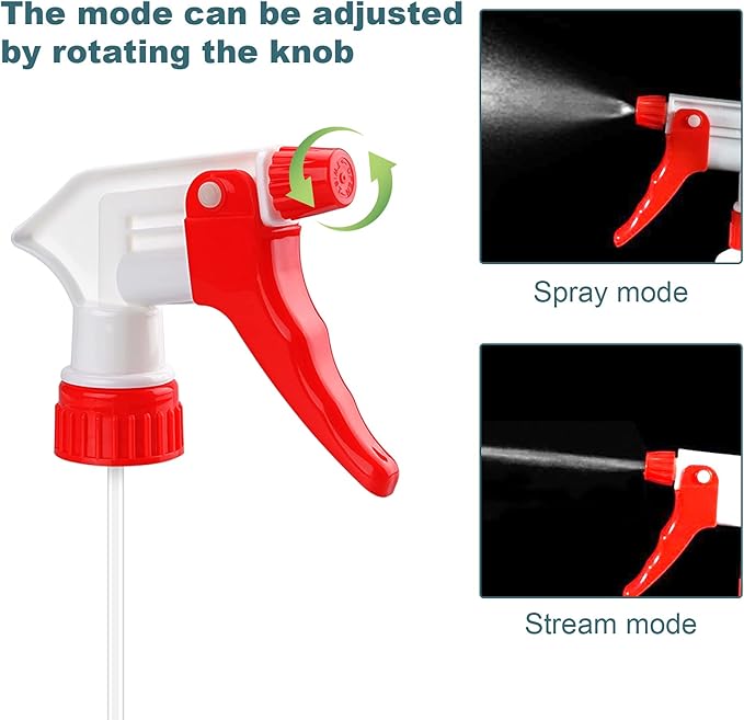 Spray Bottle Nozzles Plastic Heavy Duty Trigger Spray Nozzle Replacement Head 6Pcs Leak Proof Water Bottle Spray Nozzles Adjustable Head Sprayer