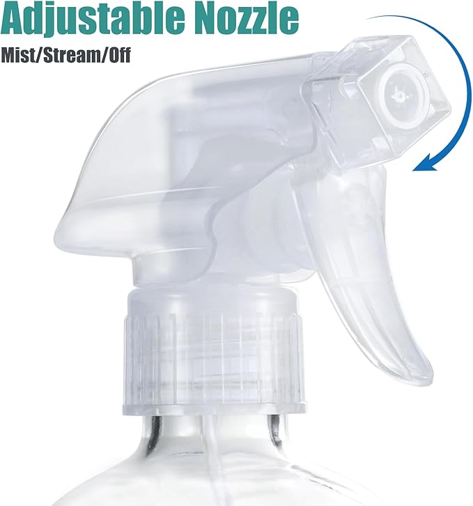 Glass Spray Bottles with Silicone Sleeve Protection, 16 oz 2 Pack, Reusable Spray Bottles with Adjustable Nozzle for Hair, Cleaning Solutions, Plants, Pale Yellow&Mint Green