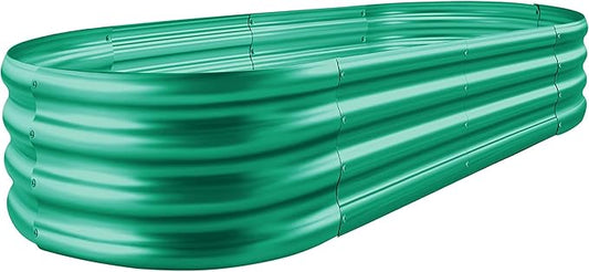 Land Guard 8×4×1 ft Green Raised Garden Bed, Garden Raised Bed, Above Ground Flower Bed for Vegetables, Flowers, Herbs（Green）…