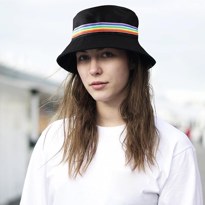 Malaxlx Bucket Hat Beach Sun Hat Fishing Hat for Women Men, Outdoor Travel Reversible Double Side Wear Fisherman Hat