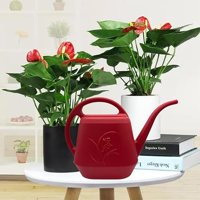Plastic Watering Can - Wine Red Color - 1 Gallon