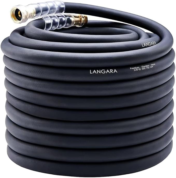 Heavy Duty Premium Garden Hose 100ft x 5/8", 300PSI Working, 1000PSI Burst, Water Hose with Transparent Swivel Handle - Hot/Cold Water - Five Layered Braiding for Durability