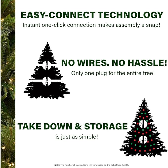 Fraser Hill Farm Pine Valley Flocked Christmas Tree, 9 Feet Tall, Includes White Incandescent Smart Lights with Easy to Connect Features, Artificial Modern Xmas Perfect Decor for The Home