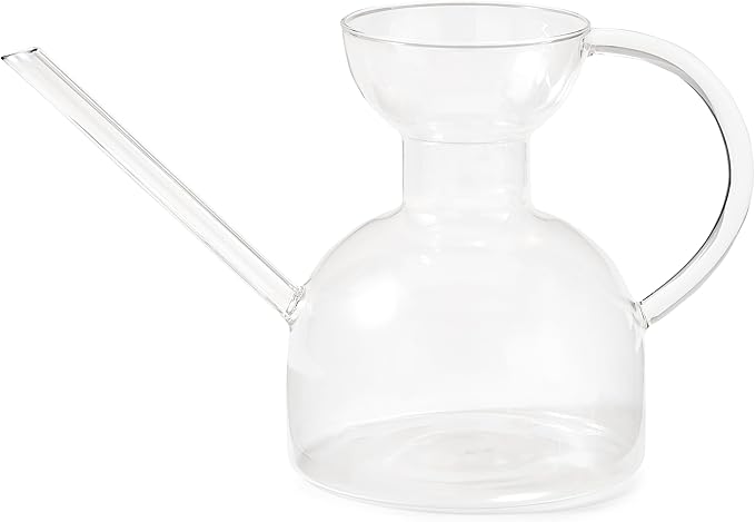 Modern Sprout Plant Watering Can - Handcrafted from Borosilicate Glass - Long Spout Vessel for Indoor Plants - 32 Oz Capacity - Multipurpose Watering Can and Flower Vase for Houseplants (Clear)