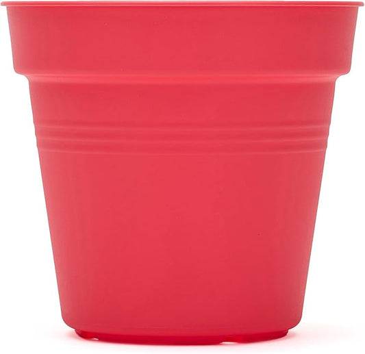 Mintra Home Garden Pots 4pk - Flowers, Herbs, Plants, Indoor, Outdoor, Colorful, Wholesale, Bulk (Coral, 19cm Diameter (7.5in))