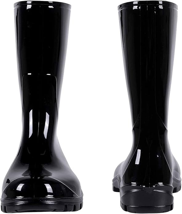 Asgard Women's Mid Calf Rain Boots Printed Waterproof Rubber Boots Short Garden Shose