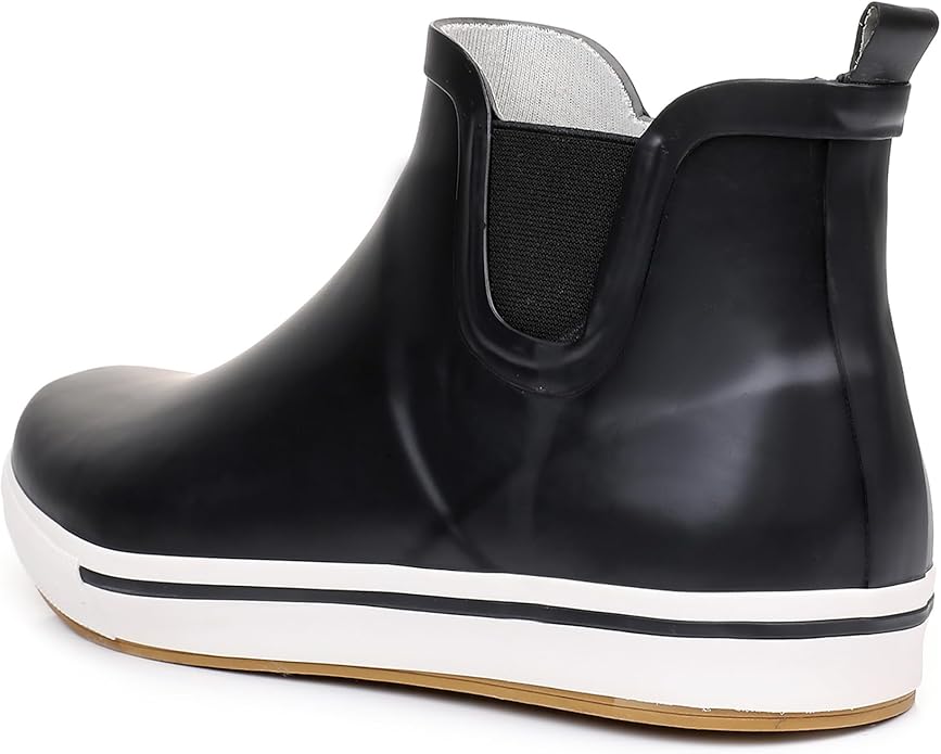 WTW Womens Rain Boots Deck Boots for Men - Lightweight Waterproof Rubber Fishing Rain Shoes with High Traction for Gardening Camping