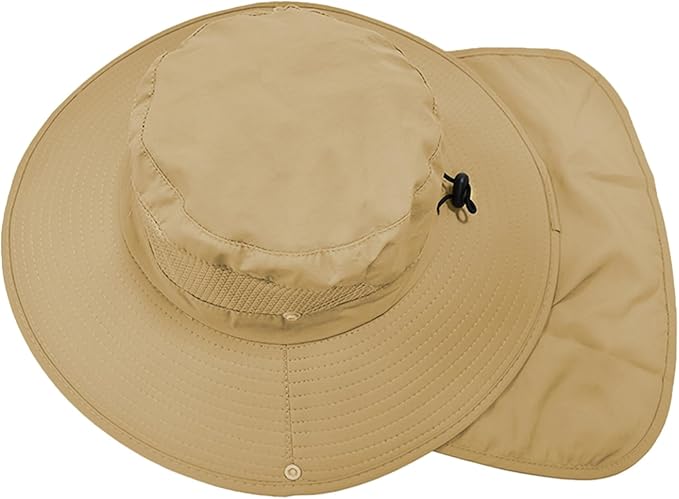 ZOORON Sun Hats for Men Women Fishing Hat with Neck Flap,UPF 50+ Sun Hat Waterproof Wide Brim Bucket Hats for Safari Hiking