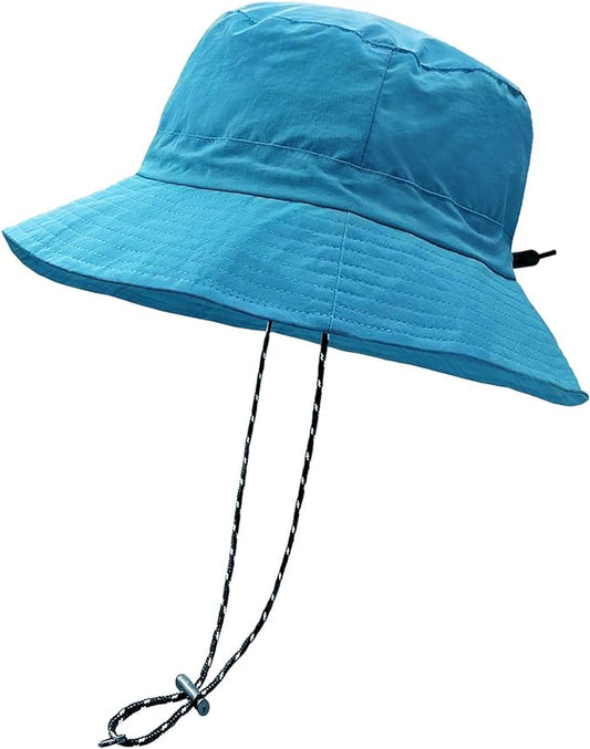 woogwin Waterproof Bucket Rain Hat with Chin Strap Quick Dry Packable Boonie Sun Hat Safari Hat UV Protection