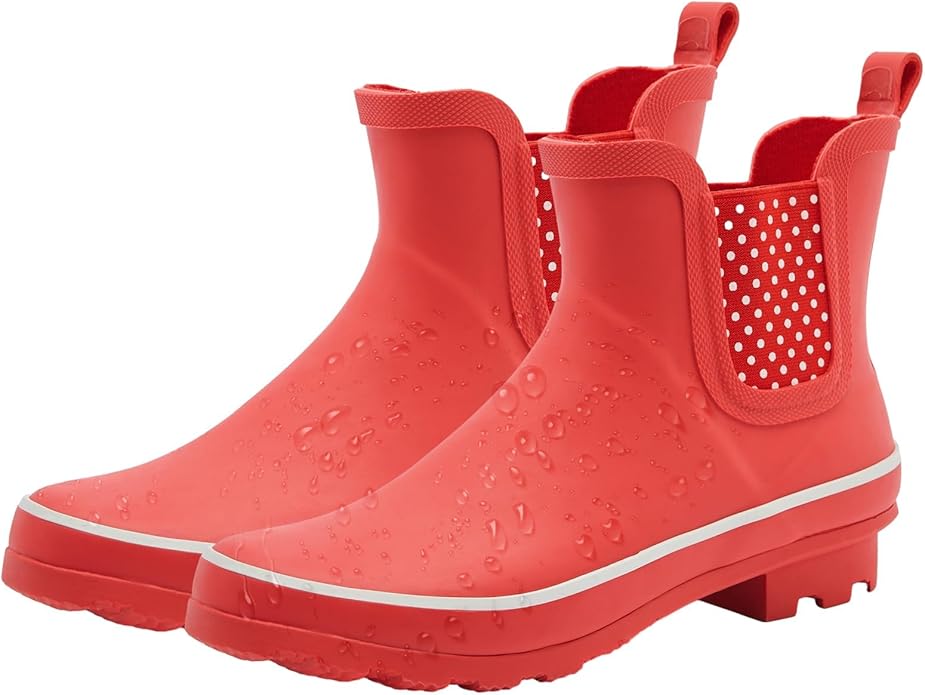 SWIFTFROG Rain Boots for Women - Waterproof Ankle Garden Shoes Anti-Slipping Floral Printed Rainboots for Ladies Stylish Light Ankle Rain Shoes, Women's Rain Footwear