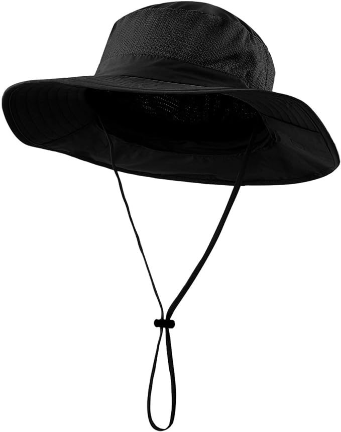 Home Prefer Outdoor UPF50+ Mesh Sun Hat Wide Brim Fishing Hat with Neck Flap Sun Hat for Men Women