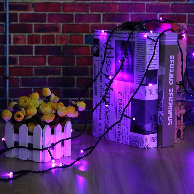 Connectable Purple String Lights, 2pack 164ft 400Led 13 Modes String Lights Plug in, Twinkle Light with Timer Indoor/Outdoor for Tree Party Halloween Decorations