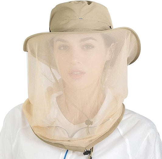 Peicees Head Net Hat for Men Women Adventure Fishing Hat Safari Hat for Hunting Camping Hiking