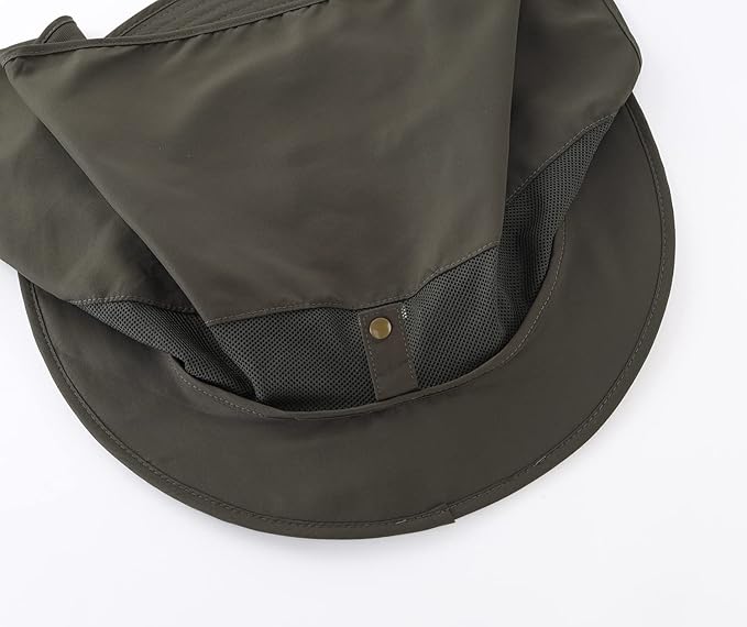 Home Prefer UPF50 Mens Sun Hat with Neck Flap Quick Dry UV Protection Cap Womens Wide Brim Fishing Hat Neck Flap Beach Garden