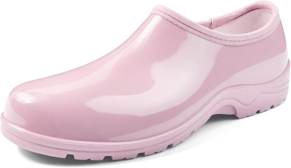 DKSUKO Waterproof Garden Shoe for Women Outdoor Slip-On Rain Boots Short Ankle Work Shoes and Garden Clogs with Comfort Insole