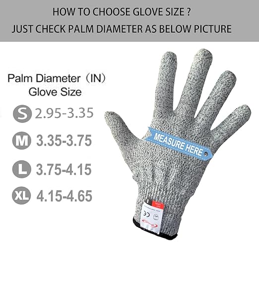 Cutting Gloves, 8 Pairs of Cut Resistant Gloves Food Grade, Cut Resistant Gloves for Kitchen, Oyster Shucking, Fish Fillet Processing, Carving Wood and Gardening(X-Large-Grey)