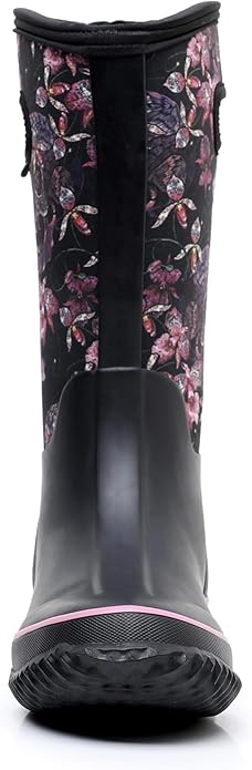 WTW Mid Calf Rain Boots for Women - Waterproof Insulated Neoprene Mud Boots Outdoor Hunting Garden Boots