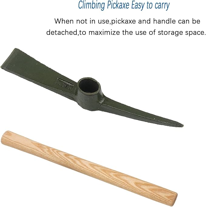 Forged Heat Treated One Piece Intact cast Iron Hoe,Weeding Garden Pick Axe,for Gardening,Camping and Outdoors Climbing Pickaxe