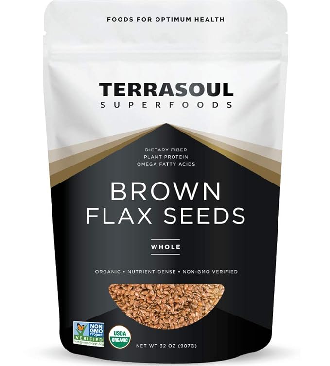 Terrasoul Superfoods Organic Brown Flax Seeds, 2 Pound