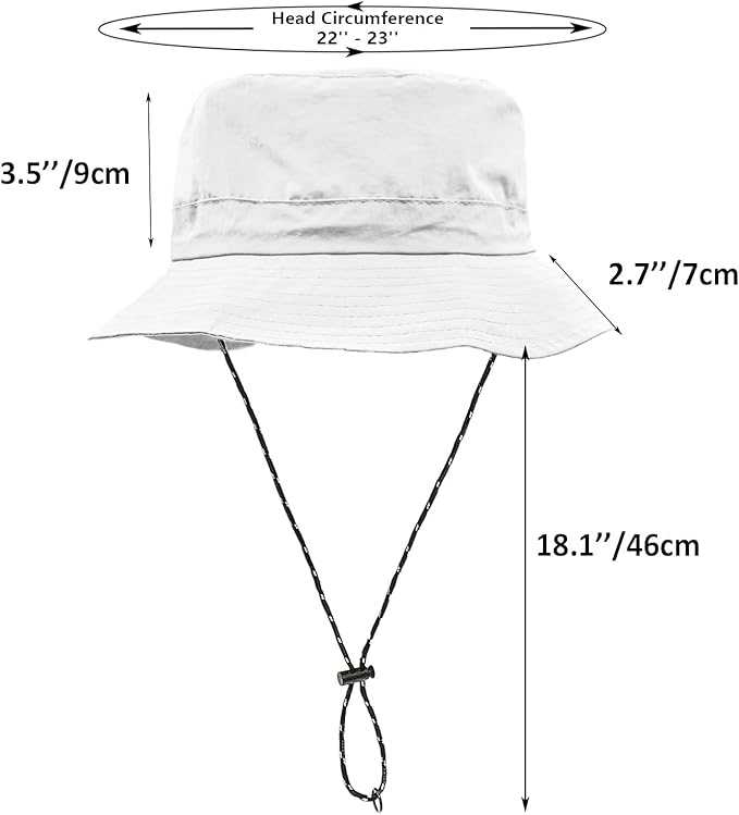 woogwin Waterproof Bucket Rain Hat with Chin Strap Quick Dry Packable Boonie Sun Hat Safari Hat UV Protection