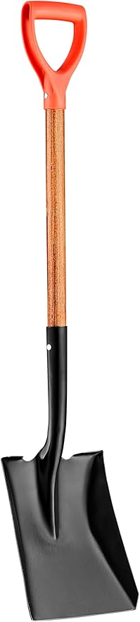Square Digging Shovel, Hardwood Handle, D-Grip, Gardening Shovel, Snow Shovel