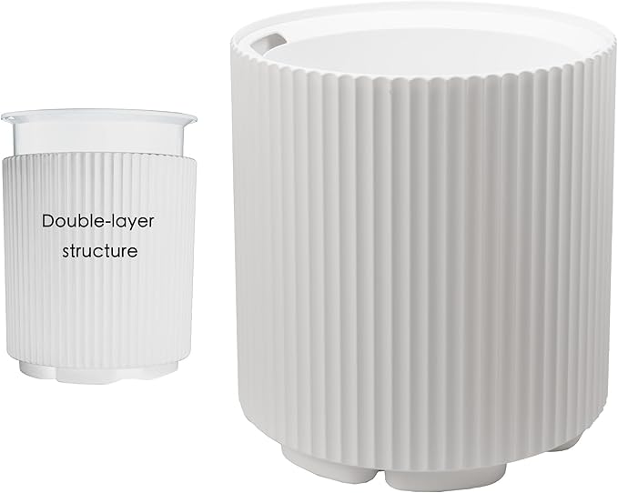 Kozyard Round Planter 16’’H Plant Pots for Indoor Outdoor Porch, Patio, Backyard Planters with Water Reservoir Modern Décor for Tall Plants, Flowers (16inch/White)