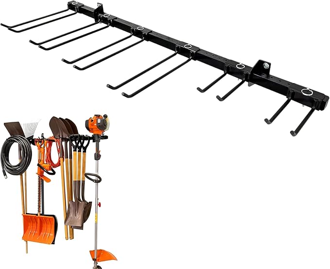 StoreYourBoard Tool Storage Rack – Heavy Duty Garage Tool Organizer Wall Mount for Garden Tools, Rakes, Shovels, Garage Hooks, Steel Gear Hanger Holds 300 lbs