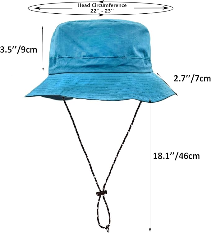 woogwin Waterproof Bucket Rain Hat with Chin Strap Quick Dry Packable Boonie Sun Hat Safari Hat UV Protection