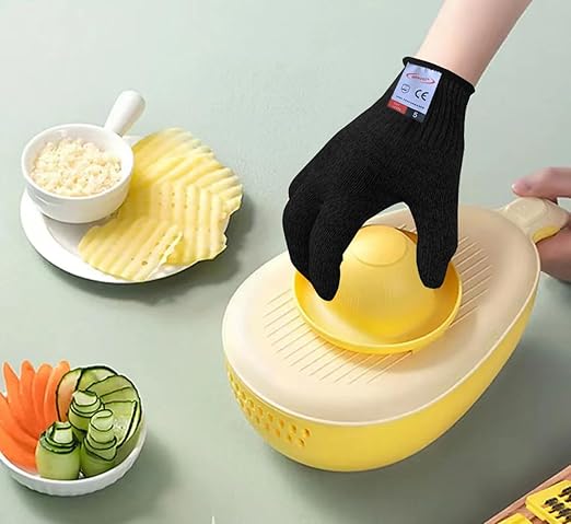 Cut Resistant Gloves, 2 Pairs of Cut Resistant Gloves for Kitchen, Oyster Shucking, Fish Fillet Processing, Carving Wood and Gardening (Medium-Black)