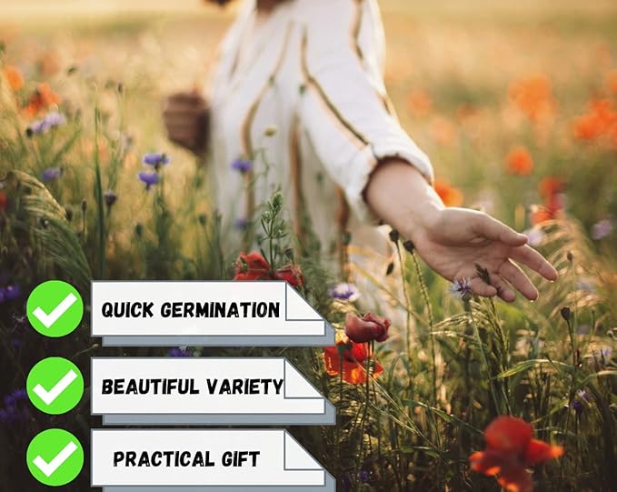 Camas- Pollinator Wildflower Seed Packets - (20) Party Favors to Attract Bees, Butterflies, and Hummingbirds to Your Plant and Flower Garden-Annual Wildflower Mix