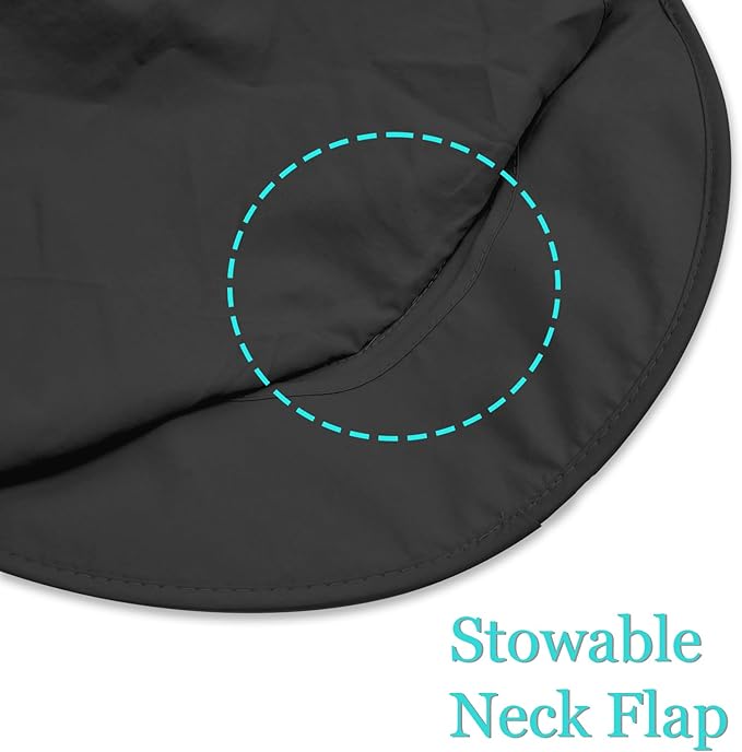 ZOORON Sun Hats for Men Women Fishing Hat with Neck Flap,UPF 50+ Sun Hat Waterproof Wide Brim Bucket Hats for Safari Hiking