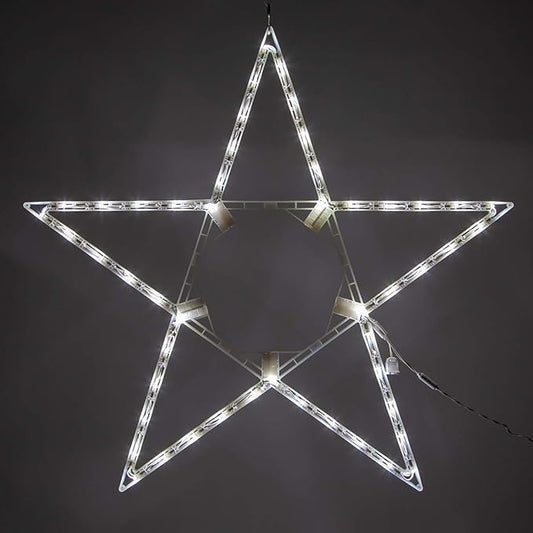 Kringle Traditions 32 Lighted Christmas Outdoor Star - Cool White LED Decoration, Folding Star Decor