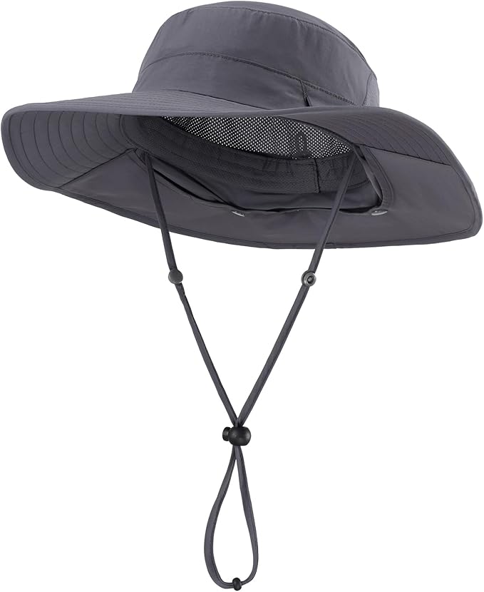 Home Prefer UPF 50+ Sun Hats for Men Women Wide Brim Fishing Hat with Neck Flap Summer Safari UV Protection Bucket Hat