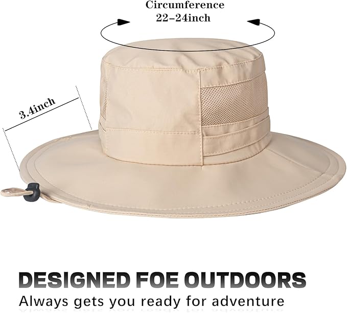 Sun Hat for Men/Women, UPF 50+ Fishing Hat,Waterproof Wide Brim Bucket Hat Foldable Boonie Hat for Hiking Garden Safari Beach