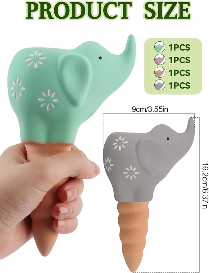 4Pcs Plant Watering Globes, Kalolary Elephant Shape Self Watering Spikes Terracotta Drip Water Stakes Irrigation Watering Bulbs for Pot, Indoor, Outdoor, Vacation