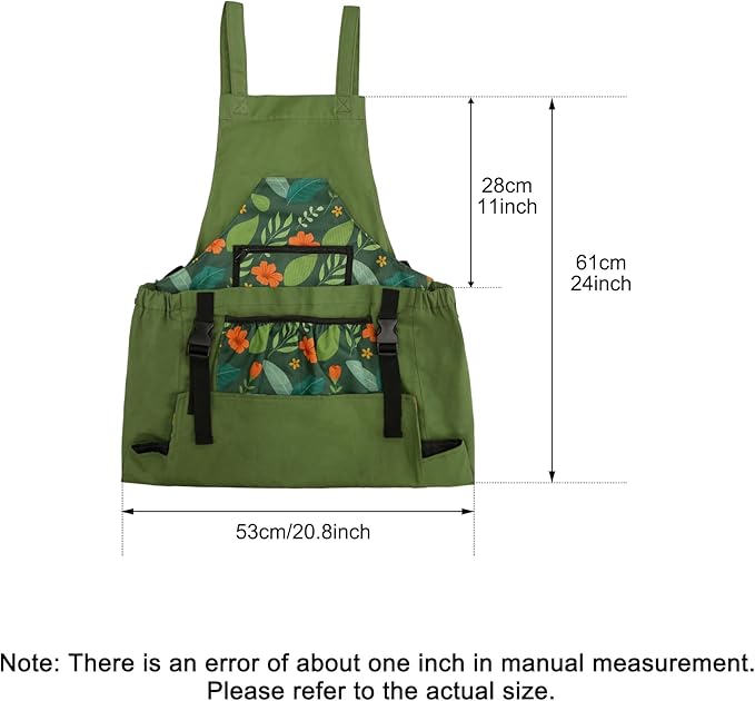 Gardening Apron with Quick Release Pockets for Women and Men, Water Resistant Picking Pouch