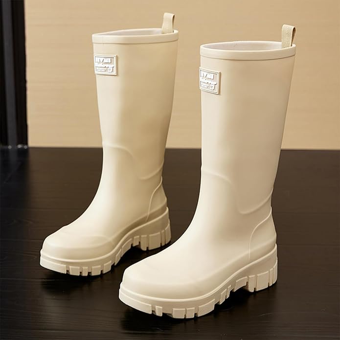 Nutropa Waterproof Mid Calf Women Rain Boots Lightweight Comfortable Wide Calf Garden Shoes