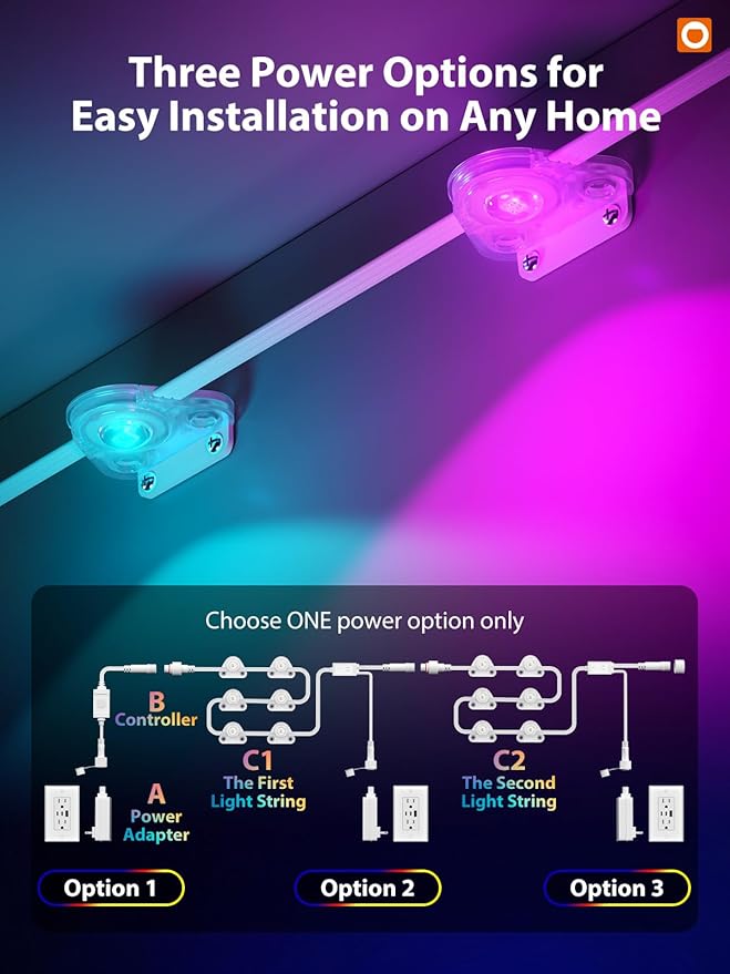 addlon 200FT Permanent Outdoor Lights, Cuttable & Extendable Smart RGB+IC LED Lights for House & Outdoor, App & Remote Control, IP67 Waterproof for Christmas, Holiday, Party, Halloween Decorations